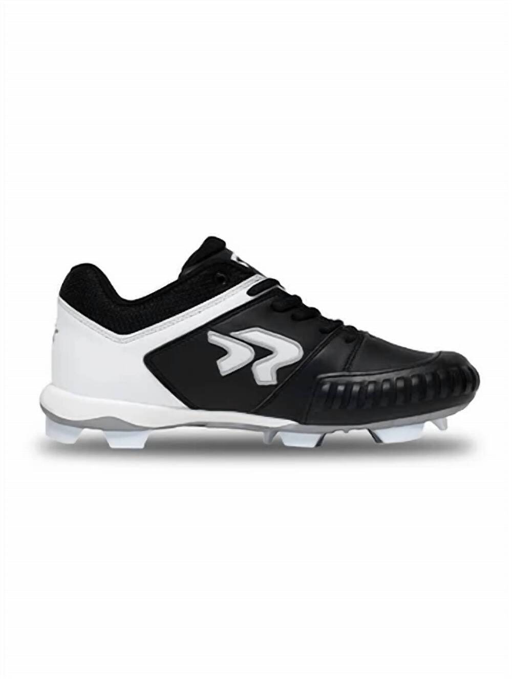 NEW RINGOR women's flite softball cleats with pitching toe in black/white